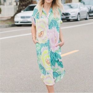 Mara Hoffman Tropical Print MIDI dress with pockets